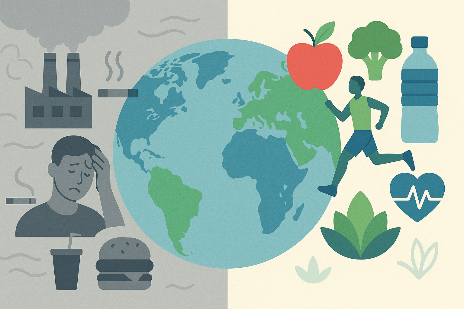 Make me a intro pic for a blog about health and problems in the world